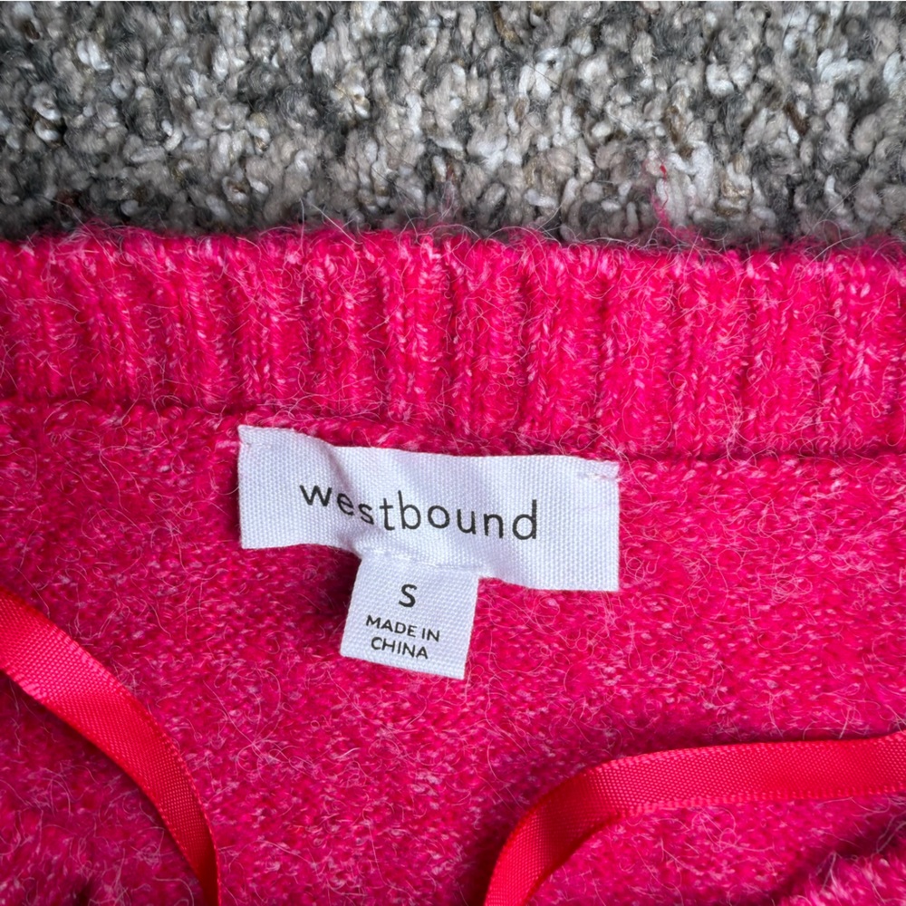 Women's Fuchsia Crewneck Sweater - Picture 2 of 2